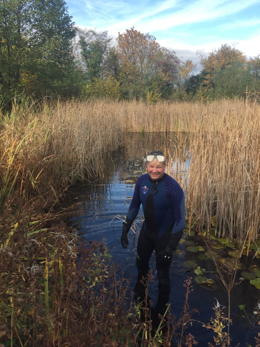 Vorarbeiten für den Naturschutztag - Biotop Am Stausee, 24.u.30.Okt.2020 (© NVVB)