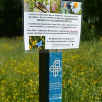 Hinweisschild Blumenwiese nicht betreten! - Mai 2015 (© J.Roth/NVVB)